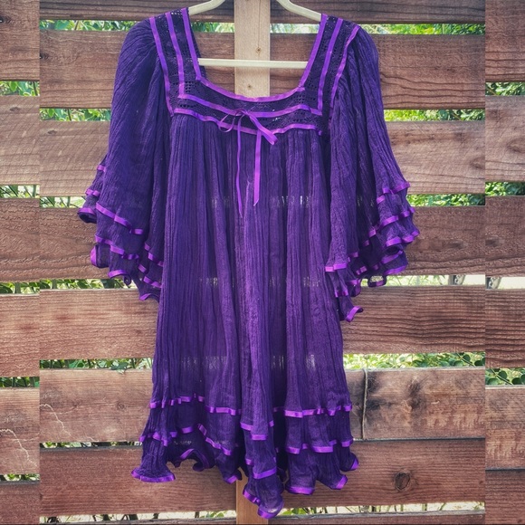Ribbon Trim Tunic Dress - Picture 2 of 7